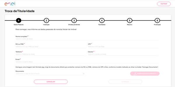 Como mudar o nome do titular da conta de luz na Enel pela Internet? Como mudar o nome do titular da conta de luz na Enel pela Internet?