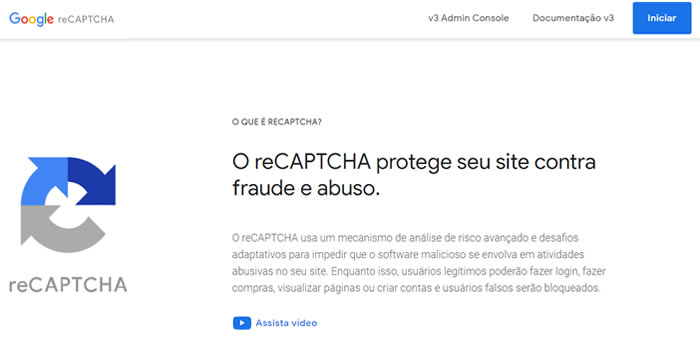 Registre seu reCAPTCHA no Google