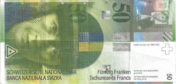 50 Francos Suíços - Suíça-CHF